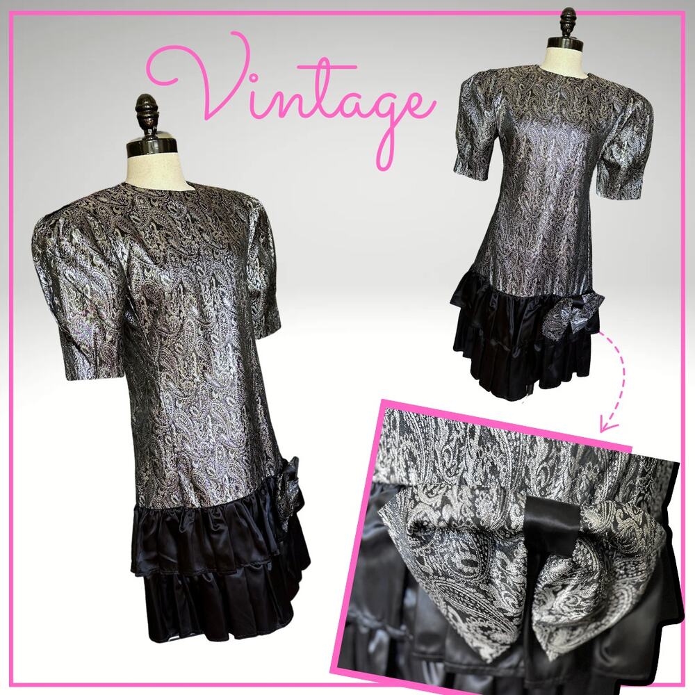 Vintage 80s 90s Dress Special Occasion Prom Theme Party Modest Retro Indie Punk